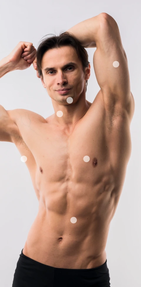 Male Liposuction Treatment Areas Banner